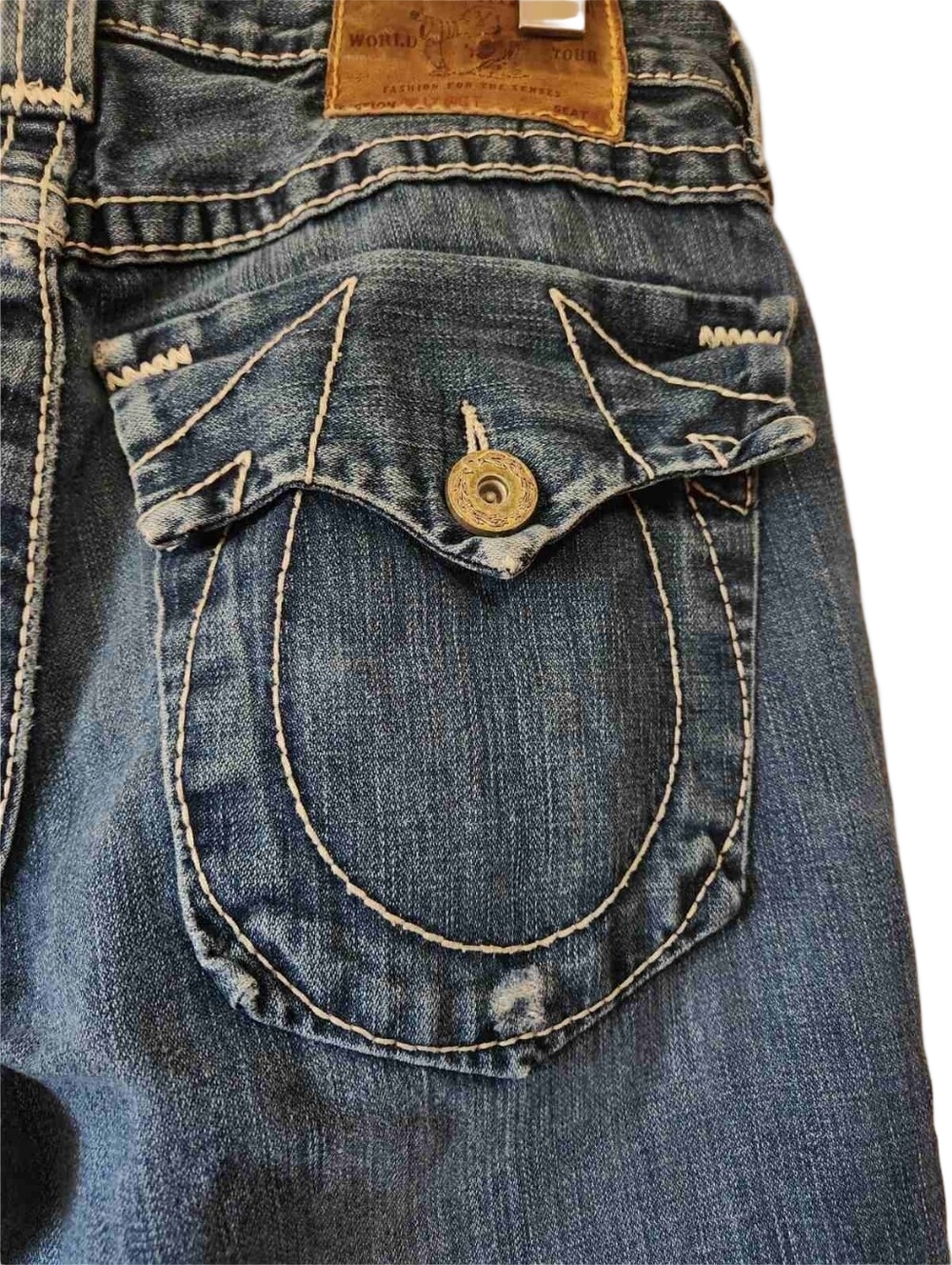True Religion Billy Big T Distressed Bootcut Jeans 32x33 - Picture 7 of 15